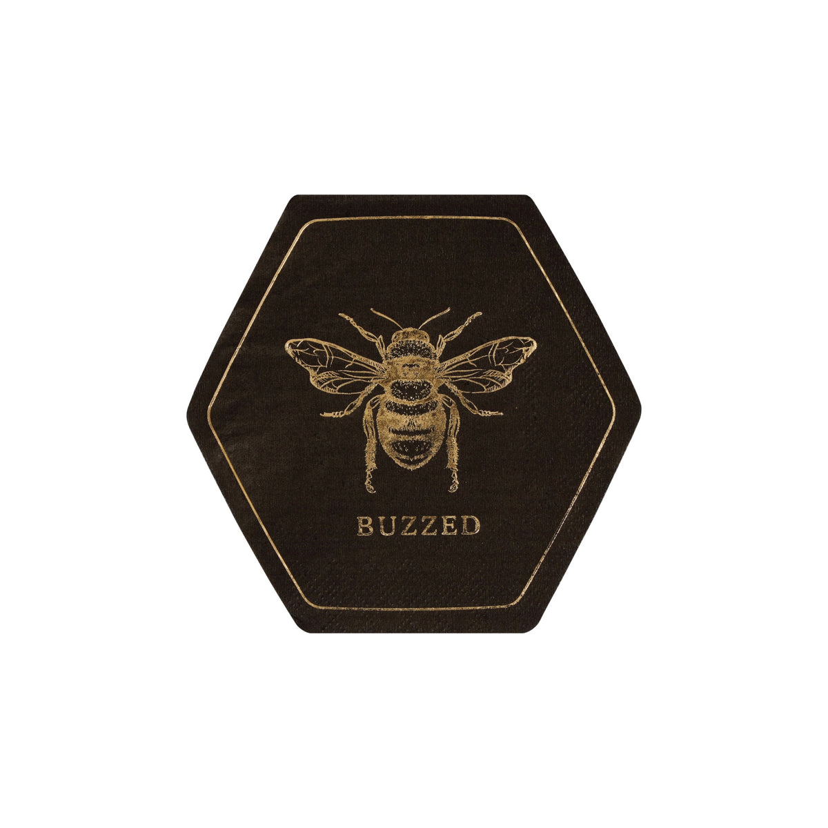 Buzzed Bee Hexagonal Dessert Napkins 20ct | The Party Darling