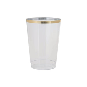 Clear Gold-Trimmed Plastic Cups 20ct | The Party Darling
