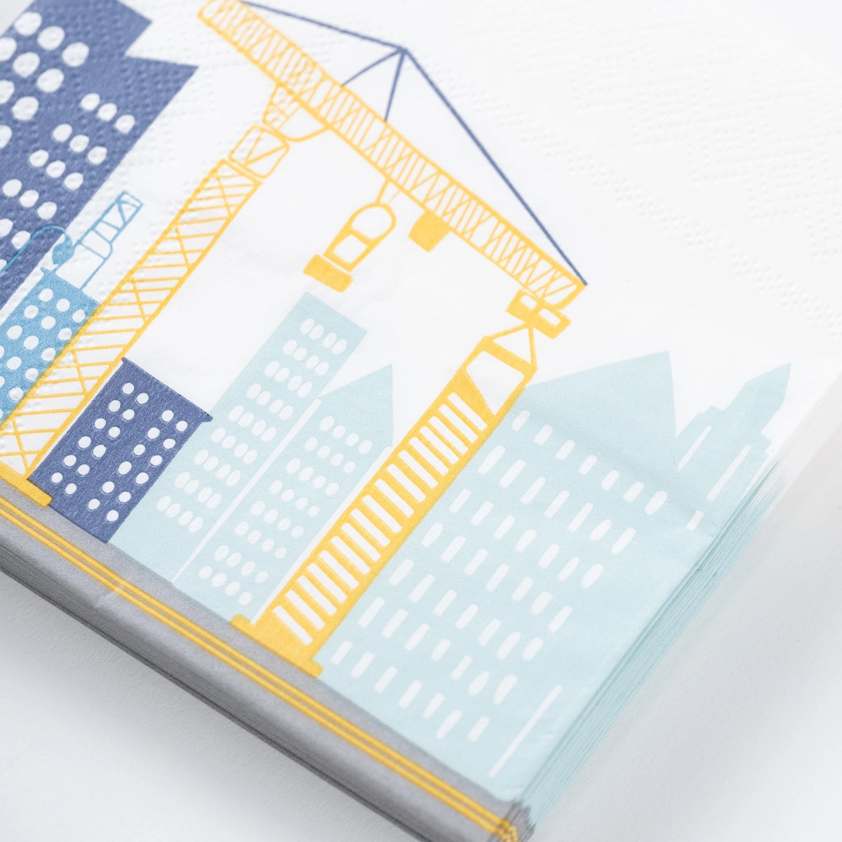 close up Construction Party Dessert Napkins