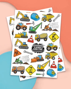 Construction Temporary Tattoo Sheets | The Party Darling