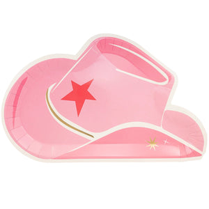 Pink Cowgirl Hat Lunch Plates 8ct