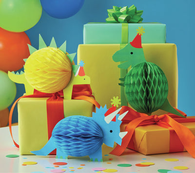 Dino Party Honeycomb Decorations 3ct