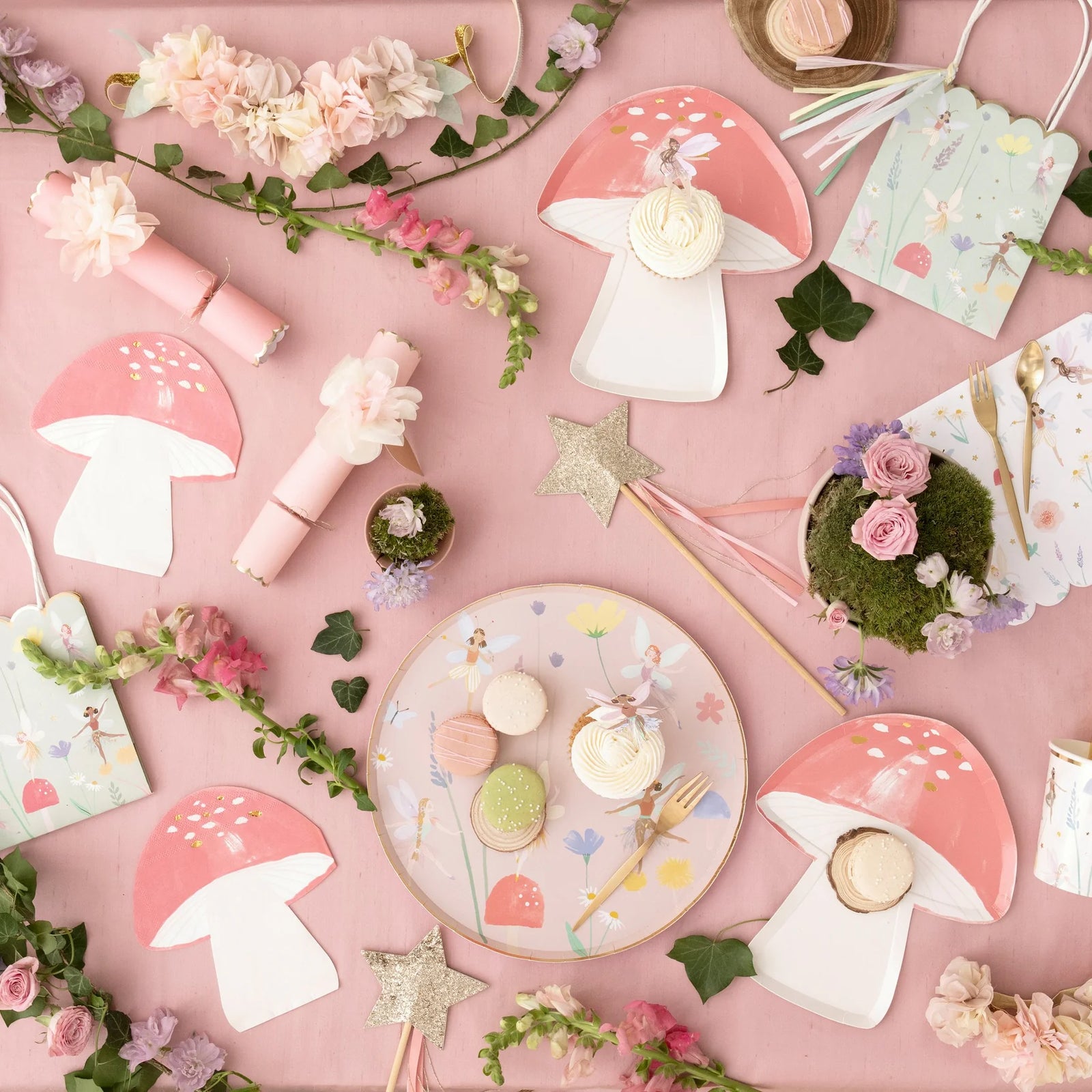 Fairy Mushroom Lunch Plates 8ct | The Party Darling