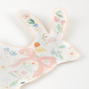Elegant Floral Easter Bunny Plates 8ct | The Party Darling