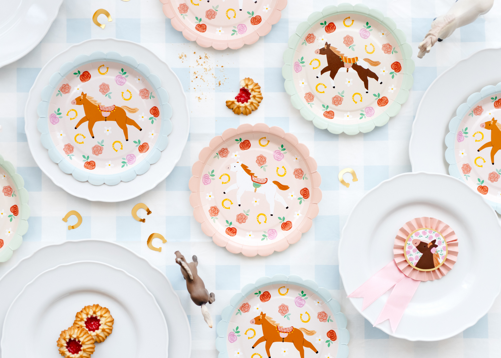 Floral Horse Dessert Plates 6ct | The Party Darling