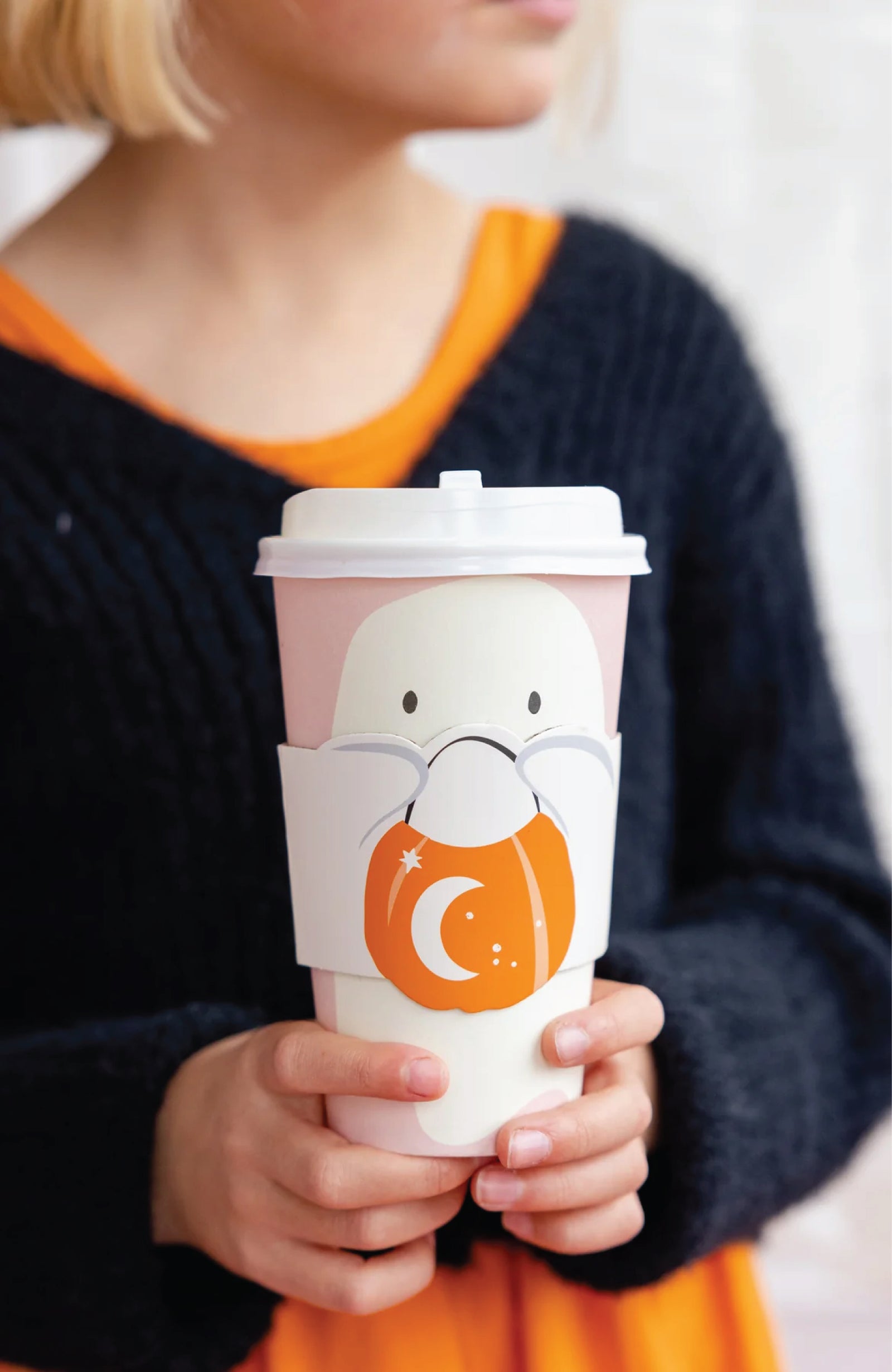 Spooky Cute Ghost Coffee Cups & Lids 8ct | The Party Darling