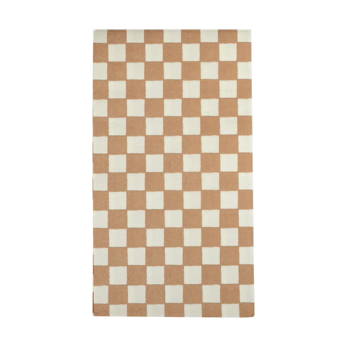 Gingerbread Brown Checkered Paper Guest Towels 24ct