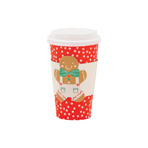 Gingerbread Man Christmas Coffee Cups & Lids 8ct | The Party Darling