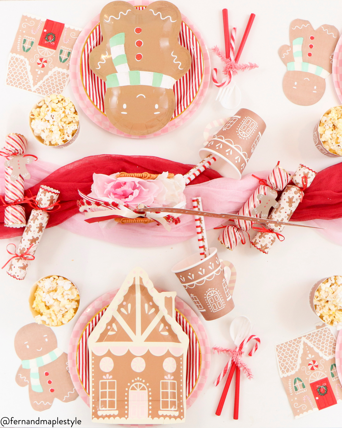 Pink Gingerbread House Lunch Plates 8ct | The Party Darling