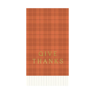 Give Thanks Plaid Guest Towels 24ct
