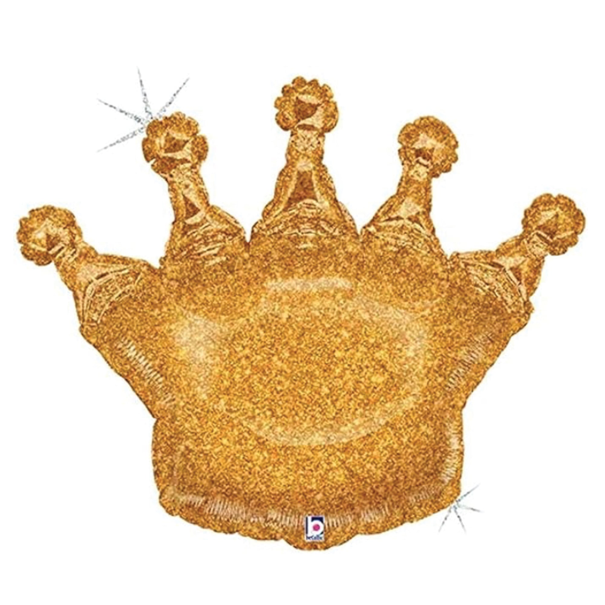 Gold glitter crown shaped foil balloon