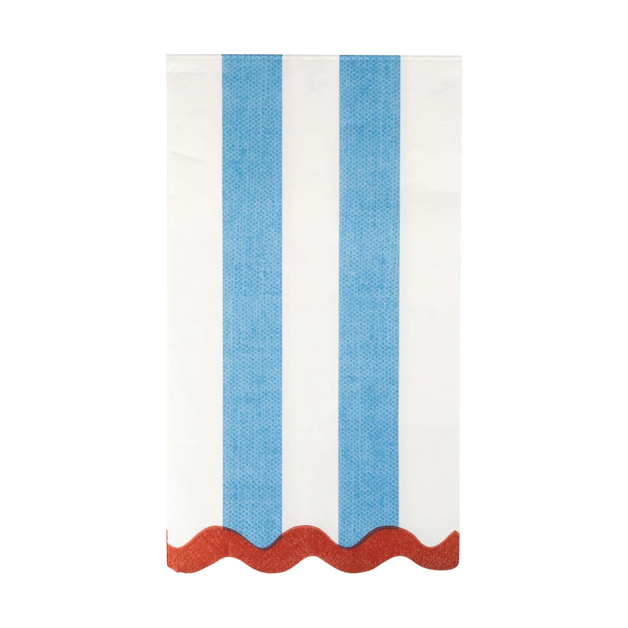 Hamptons Stripes & Scalloped Paper Napkins 24ct | The Party Darling