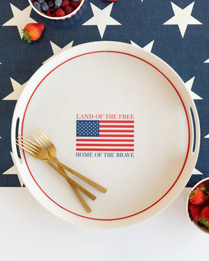 Land of the Free Round Bamboo Serving Tray | The Party Darling