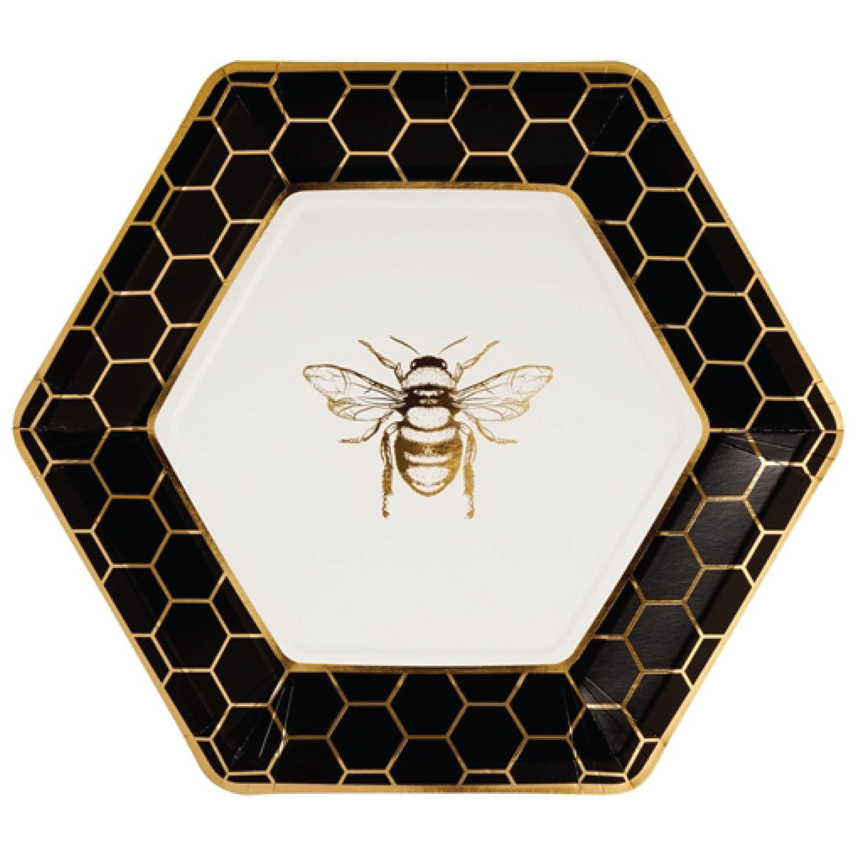 Honeycomb Bee Hexagonal Dinner Plates 8ct | The Party Darling