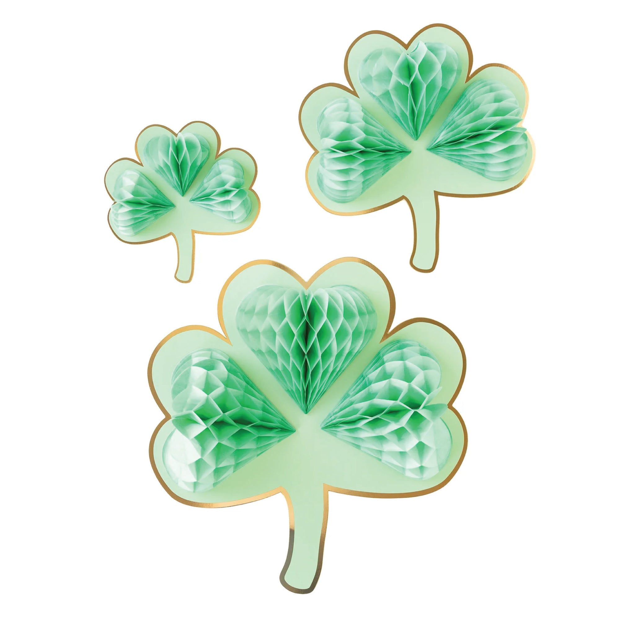 Honeycomb Shamrocks Hanging Decorations 3ct | The Party Darling