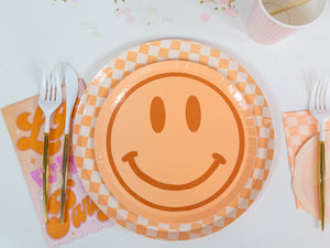 Peace & Love Smiley Dessert Plates 8ct | The Party Darling
