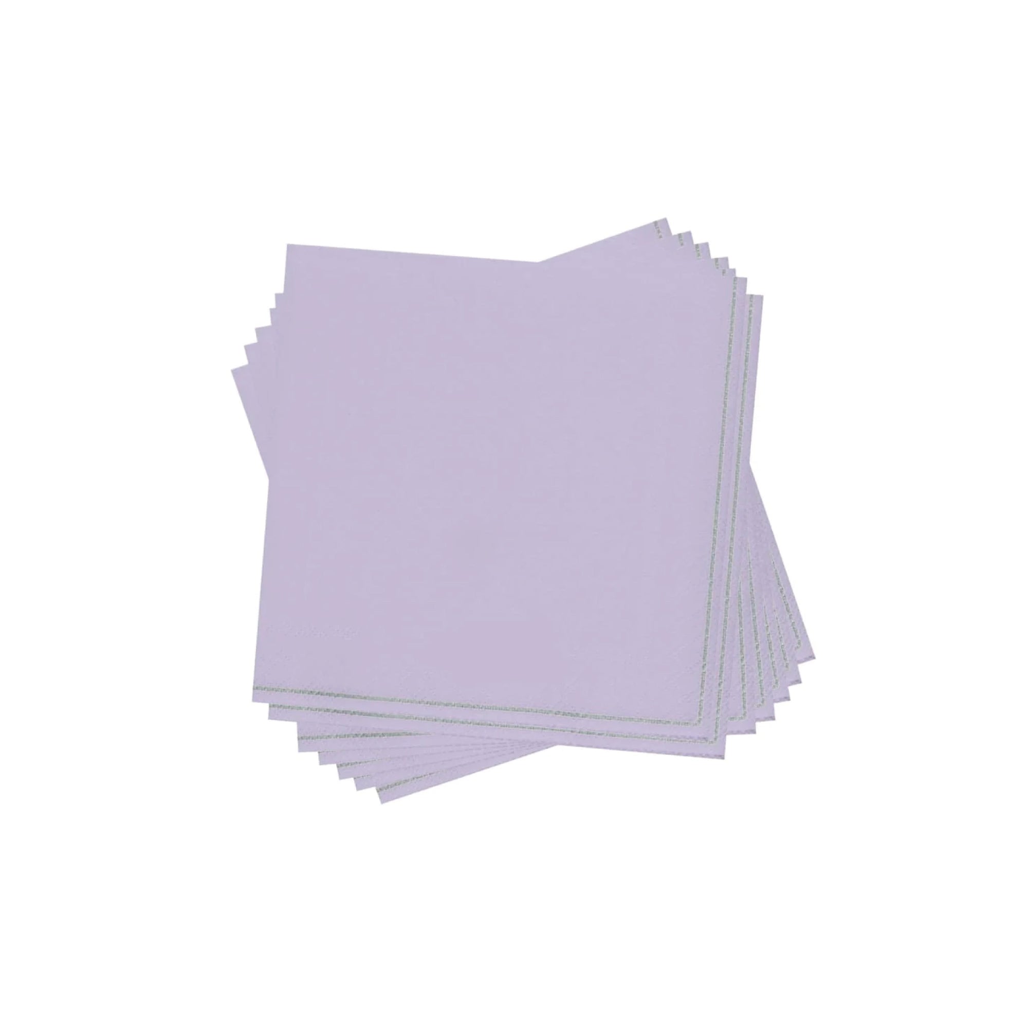Lavender & Silver Stripe Dessert Napkins 20ct | The Party Darling