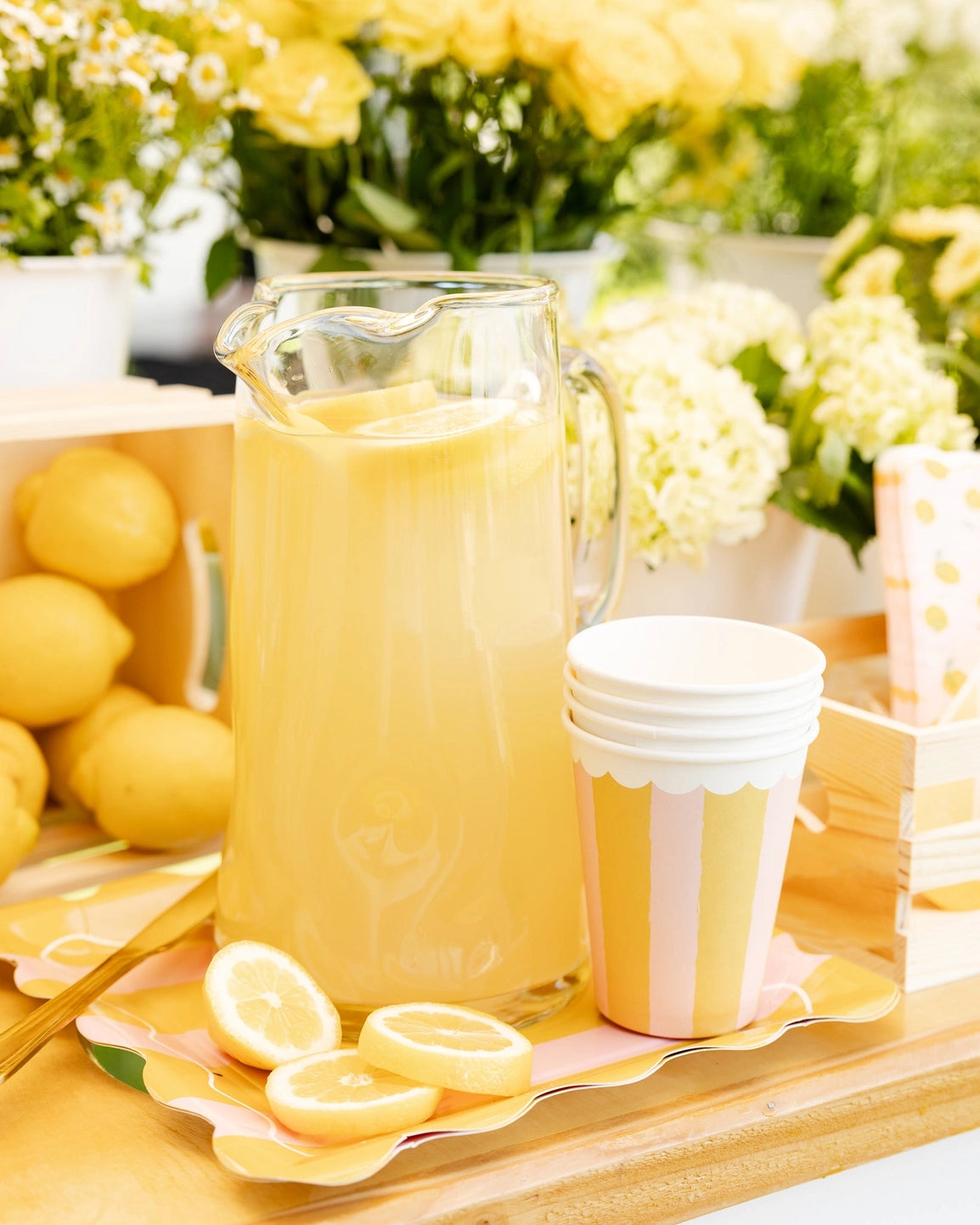 Pastel striped drink cups for summer celebrations