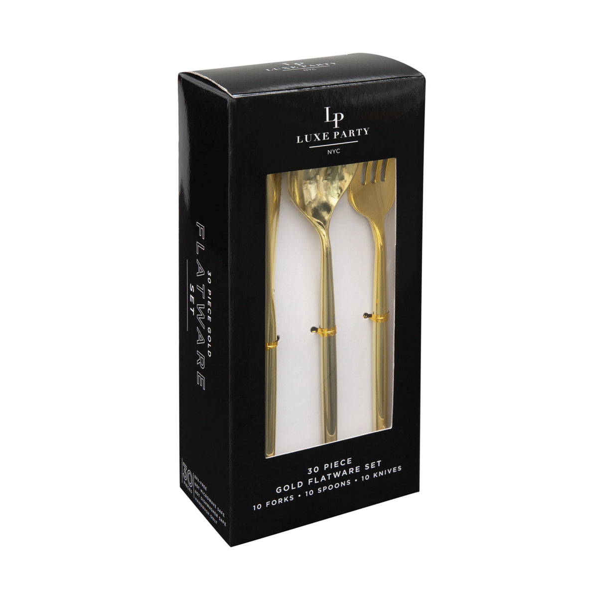 Modern Gold Plastic Cutlery Set 30pcs | The Party Darling