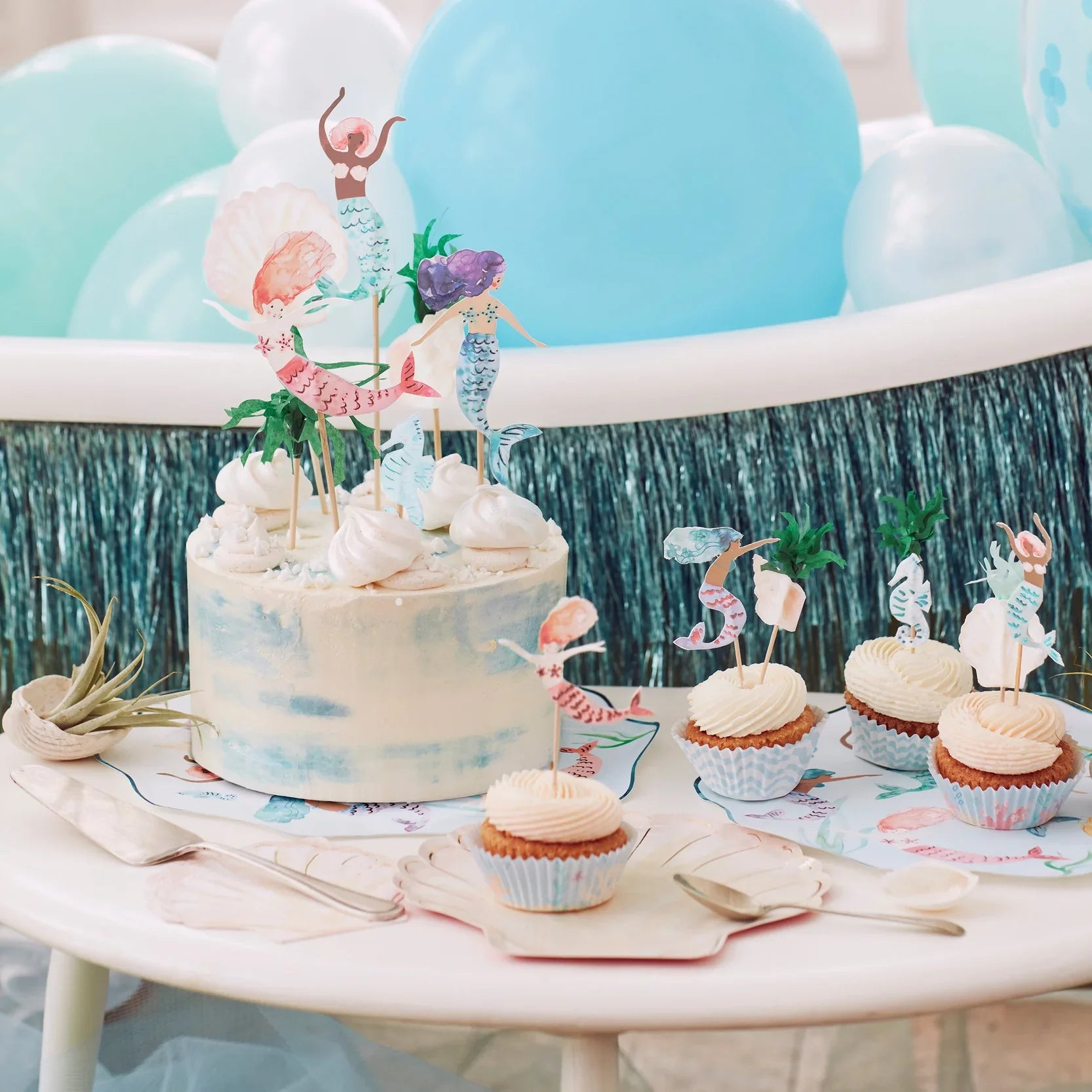 Mermaid Cupcake Decorating Kit 24ct Party Display
