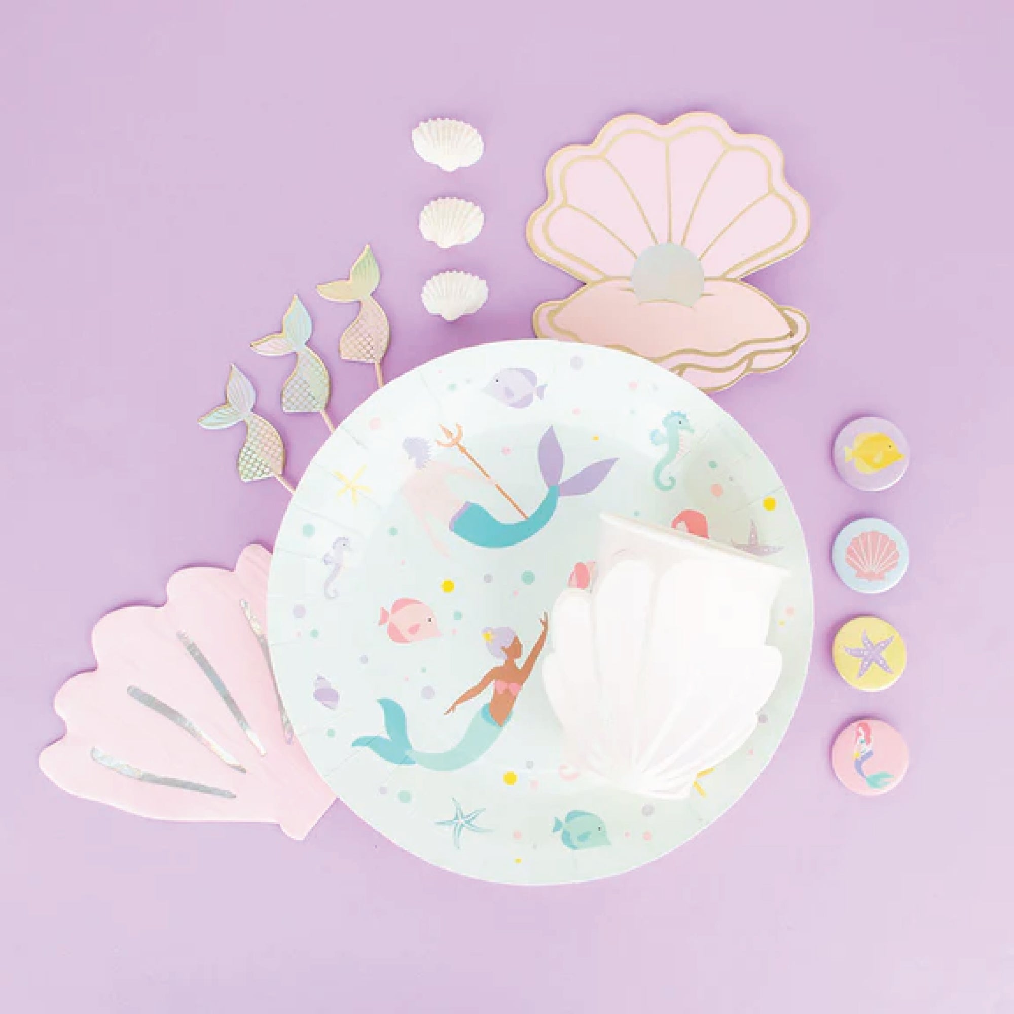 Magical Mermaid Lunch Plates 8ct | The Party Darling