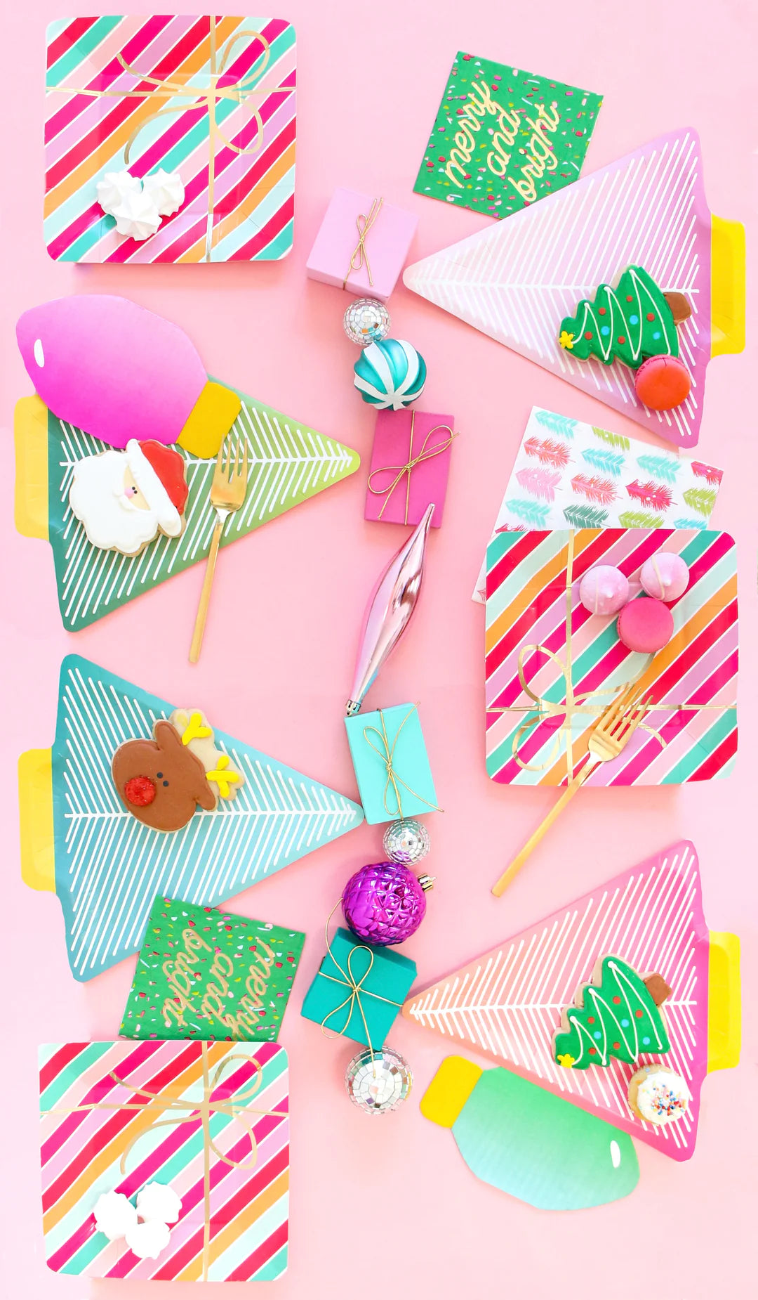 Green Merry & Bright Dessert Napkins 20ct | The Party Darling
