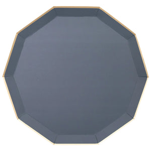 Midnight Blue Decagonal Dinner Plates 8ct | The Party Darling