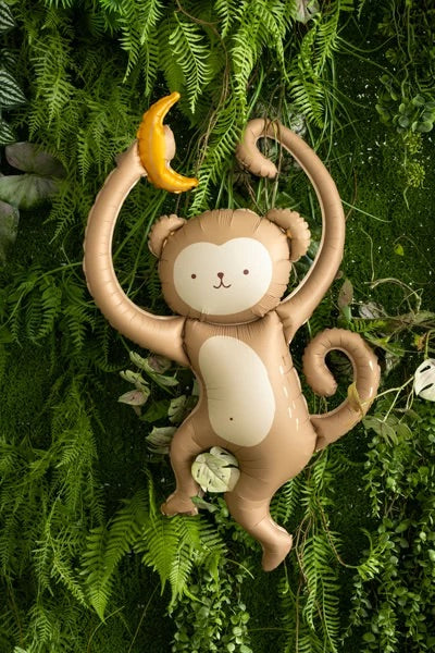 Tan monkey balloon for safari party decorations