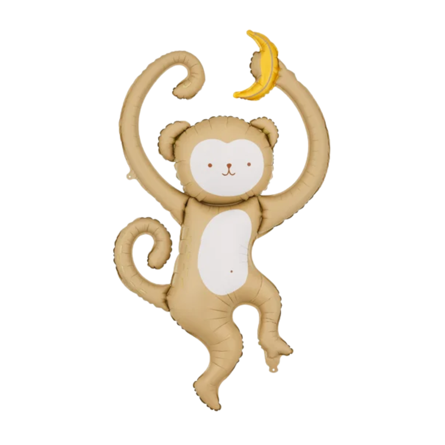 Oversized monkey foil balloon holding a banana