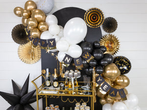 Giant Black Starburst Balloon 37in