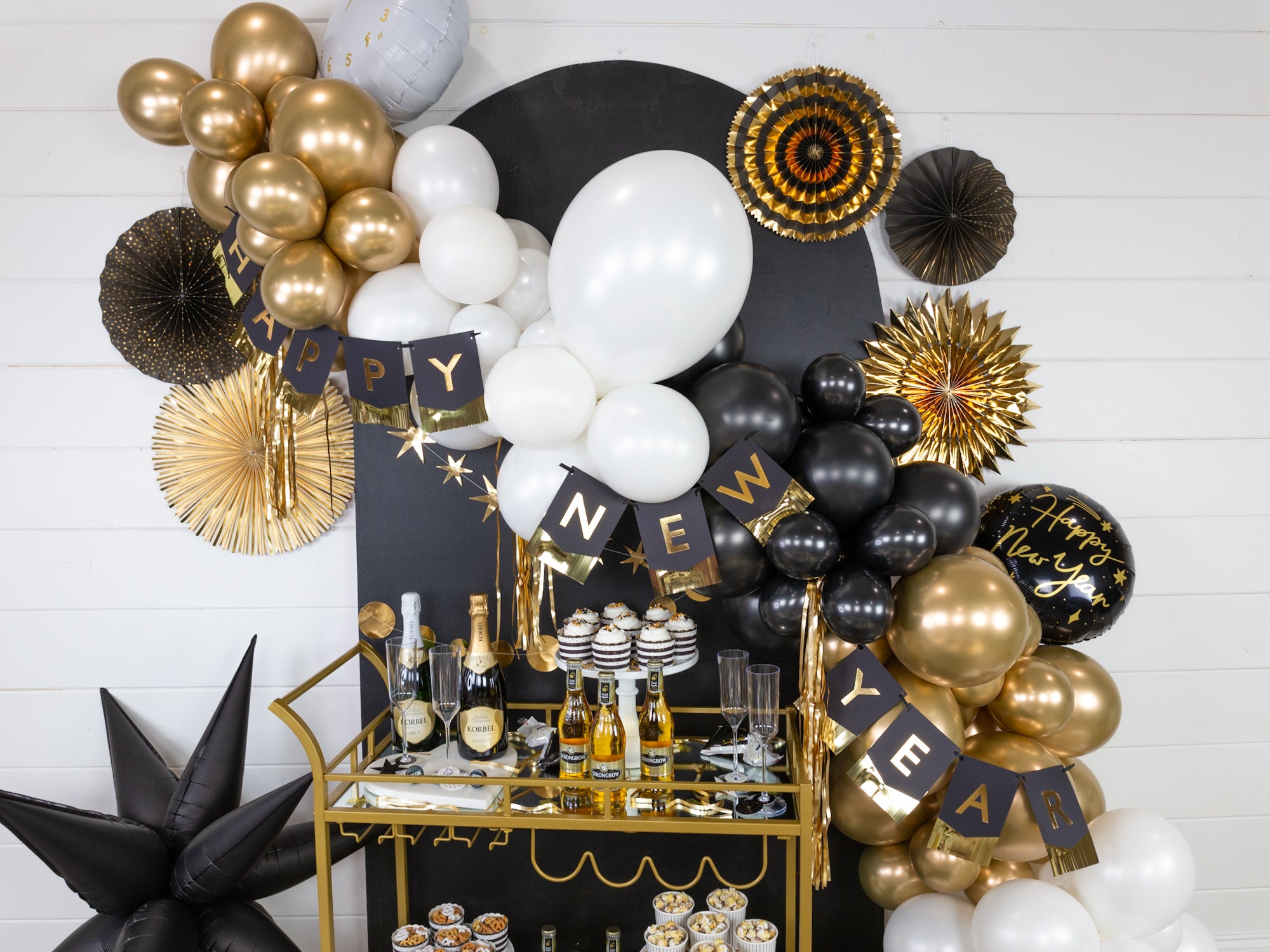 Black Happy New Year Foil Balloon