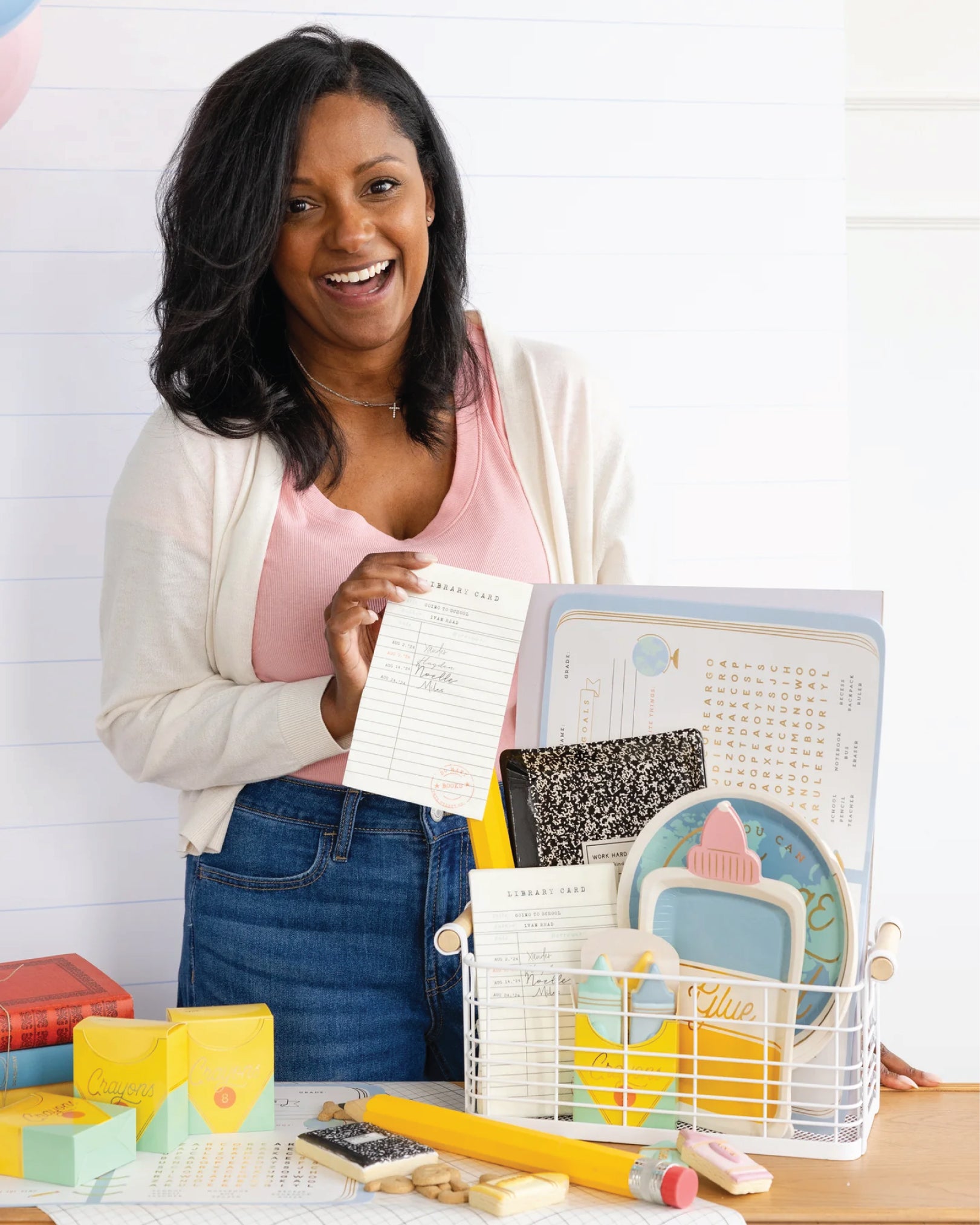 Occasions by Shakira holding Library Card Napkins