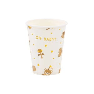 Teddy bear baby shower cup with gold foil