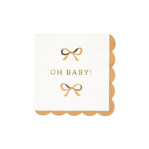 Oh Baby Gold & Tan Dessert Napkins 18ct