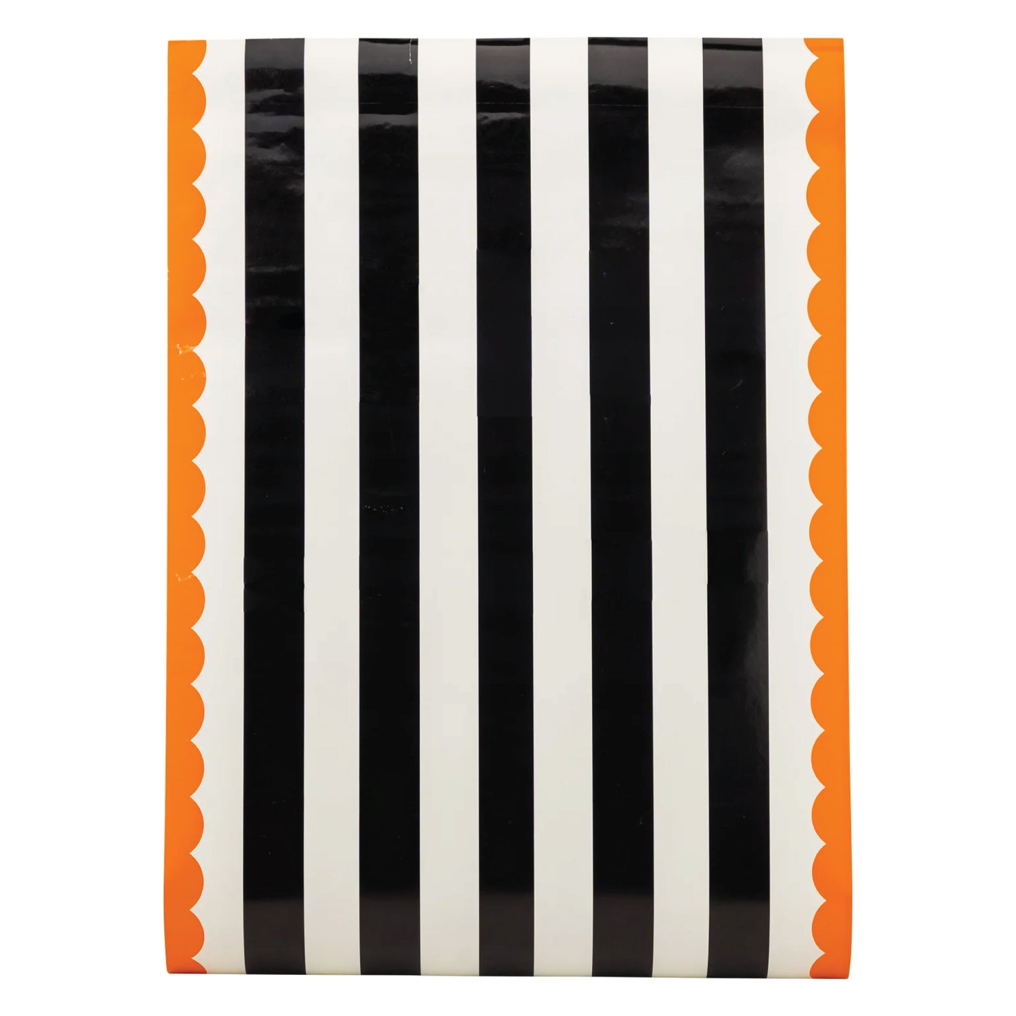 Orange & Black Striped Paper Table Runner 10ft | The Party Darling