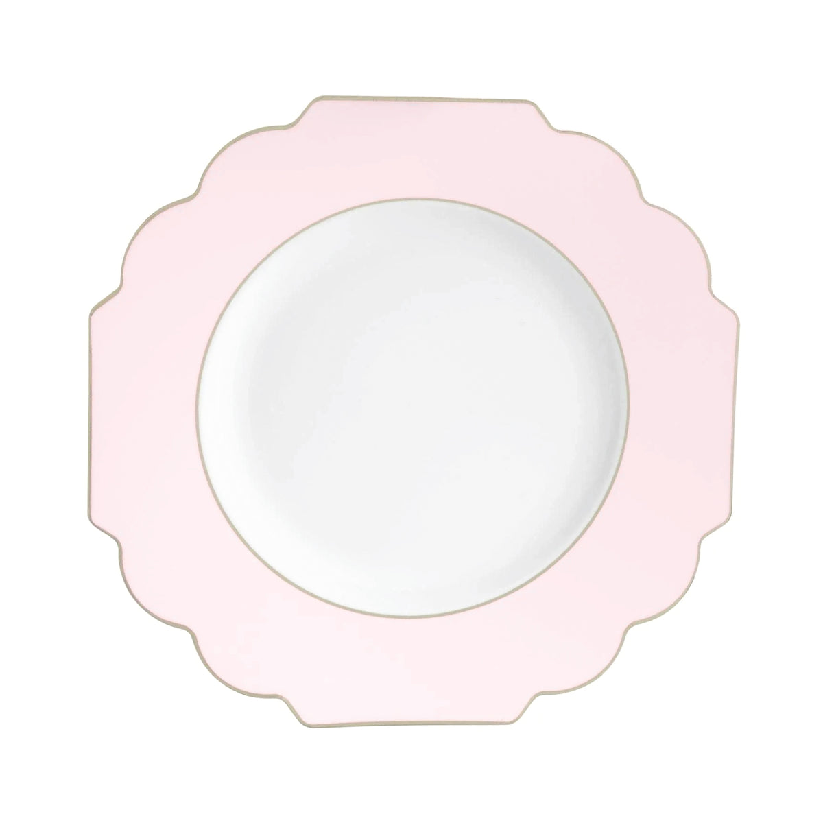 Blush Pink Scalloped Plastic Dessert Plates 10ct | The Party Darling