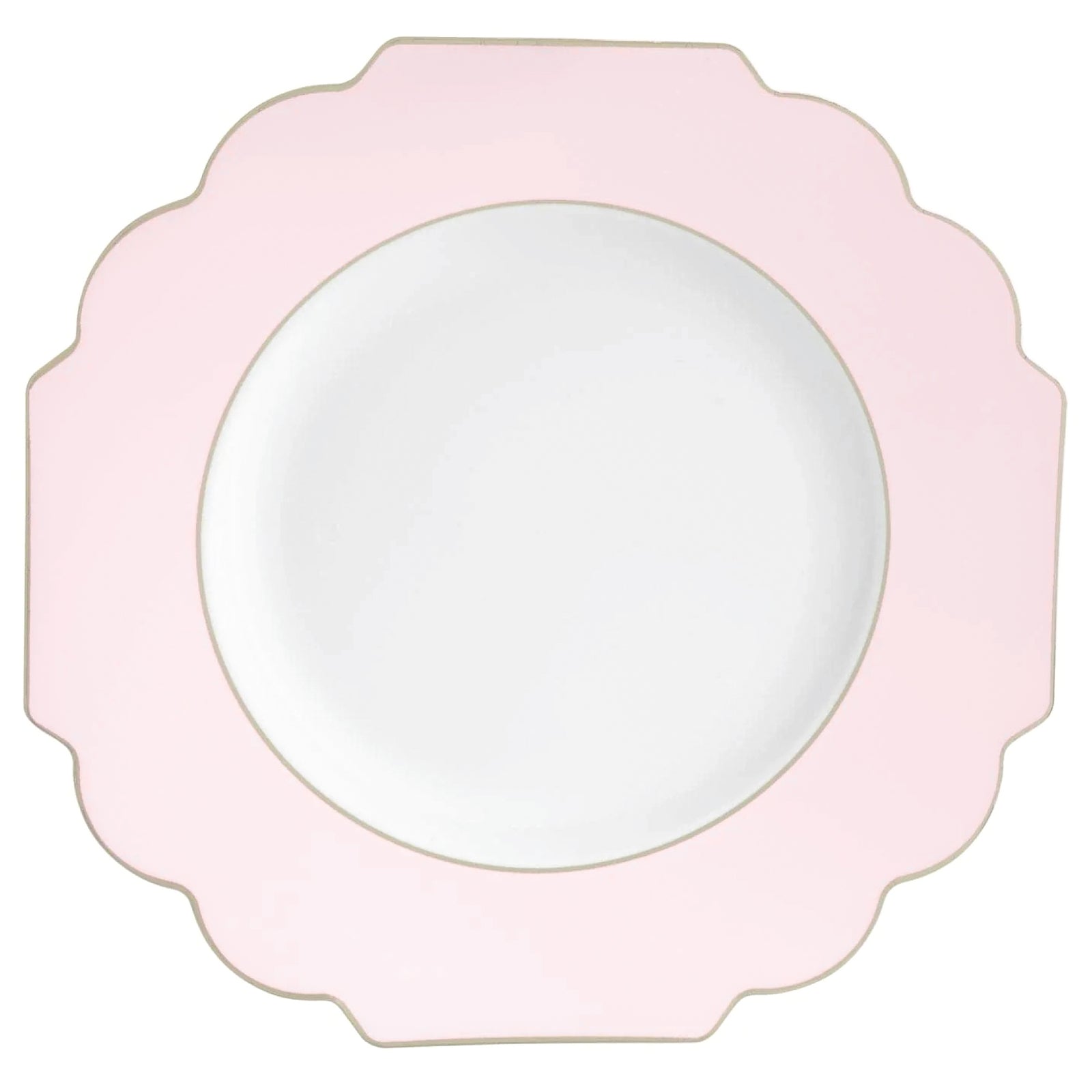Blush Pink Scalloped Plastic Dinner Plates 10ct | The Party Darling