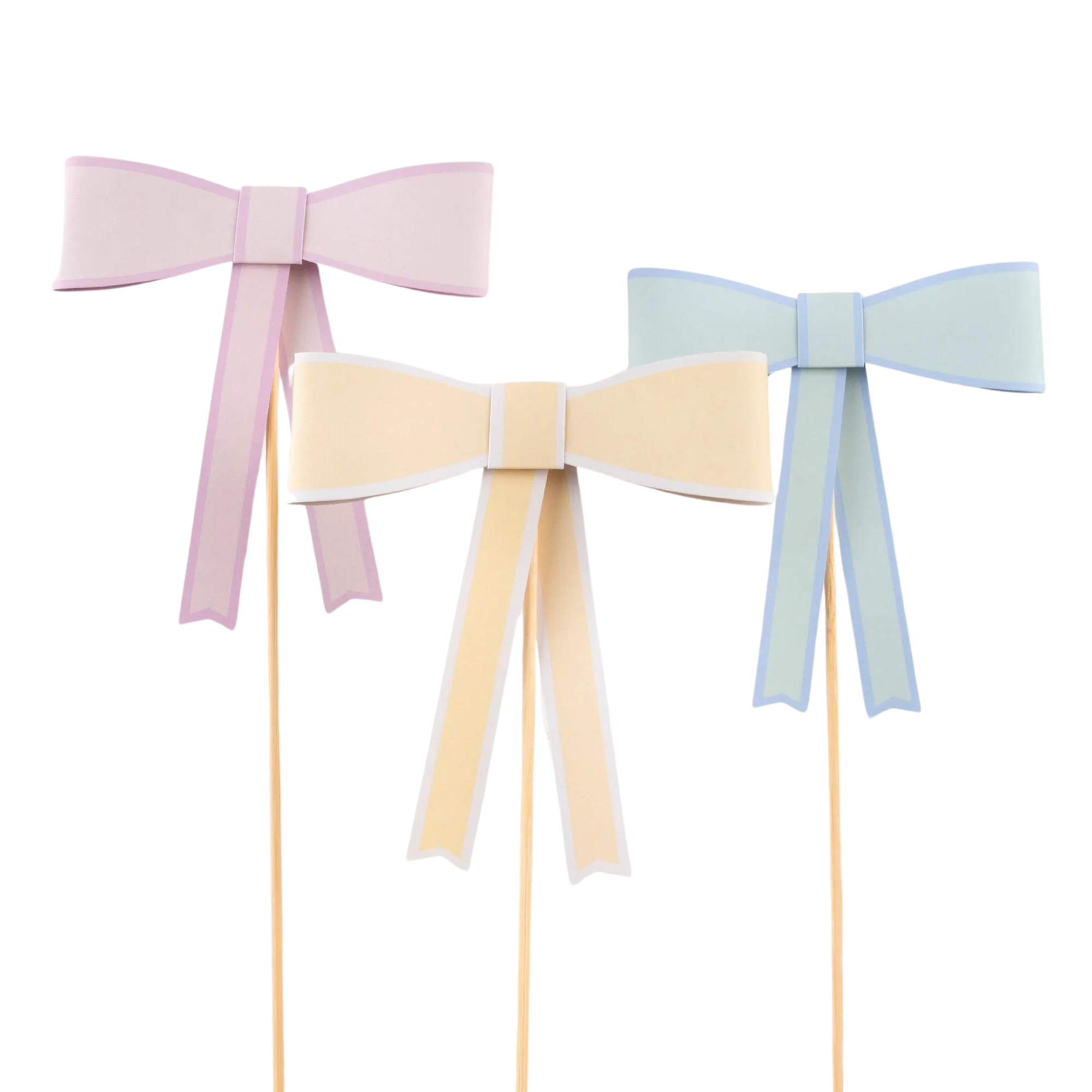 Pastel Bow Cake Toppers 3ct | The Party Darling