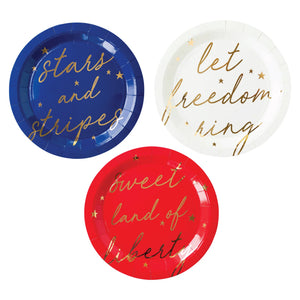 Patriotic Red, White, & Blue Lunch Plates 9ct | The Party Darling