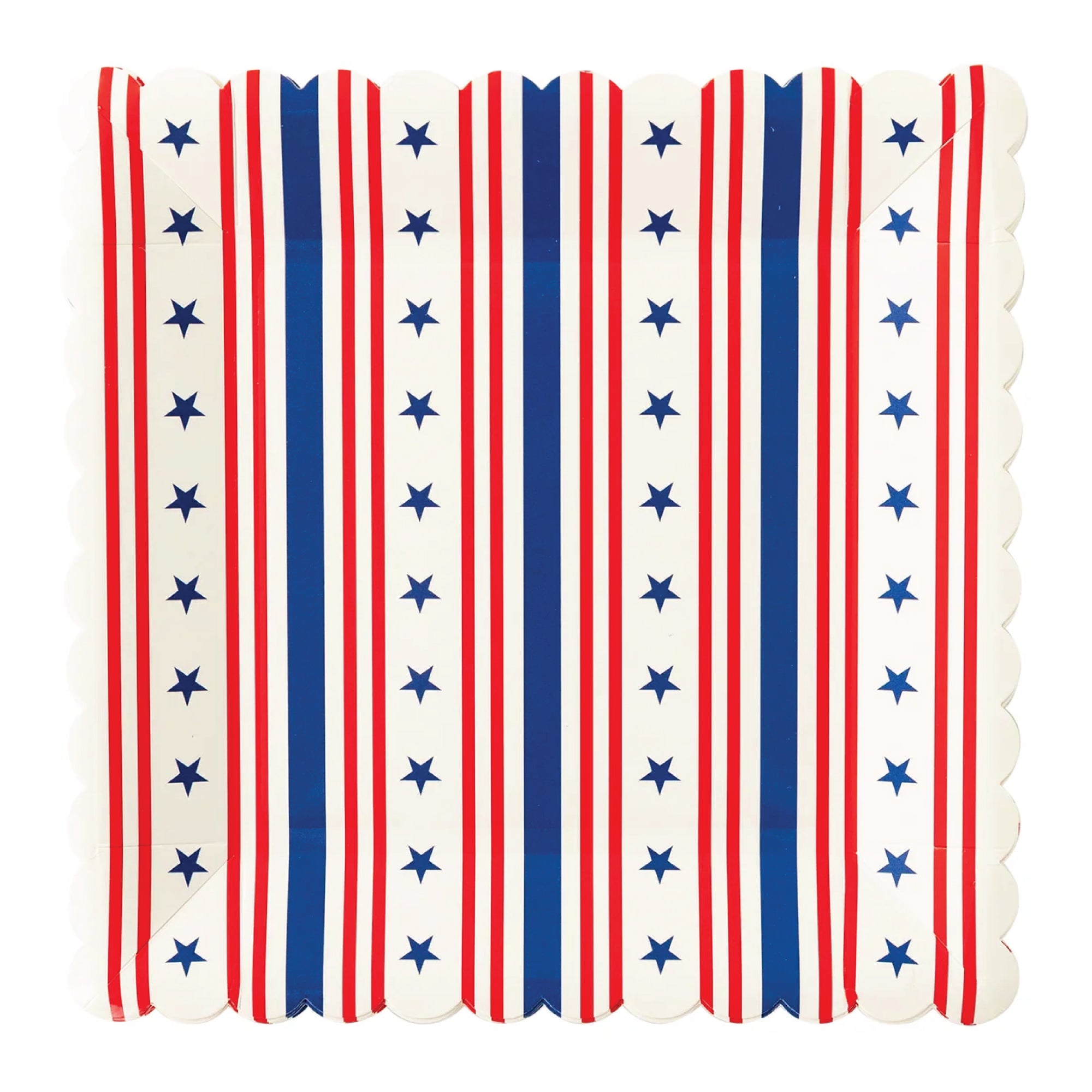 Patriotic Stars & Stripes Square Lunch Plates 8ct | The Party Darling
