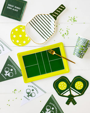 White and Yellow Pickleball Party Decorations
