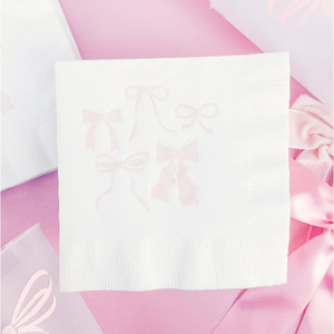 Pink Bows Cocktail Napkins | The Party Darling