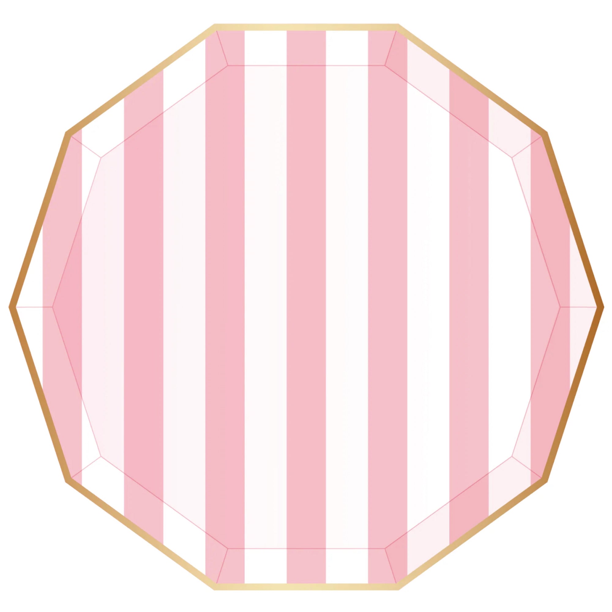Light Pink Cabana Striped Dinner Plates 8ct | The Party Darling