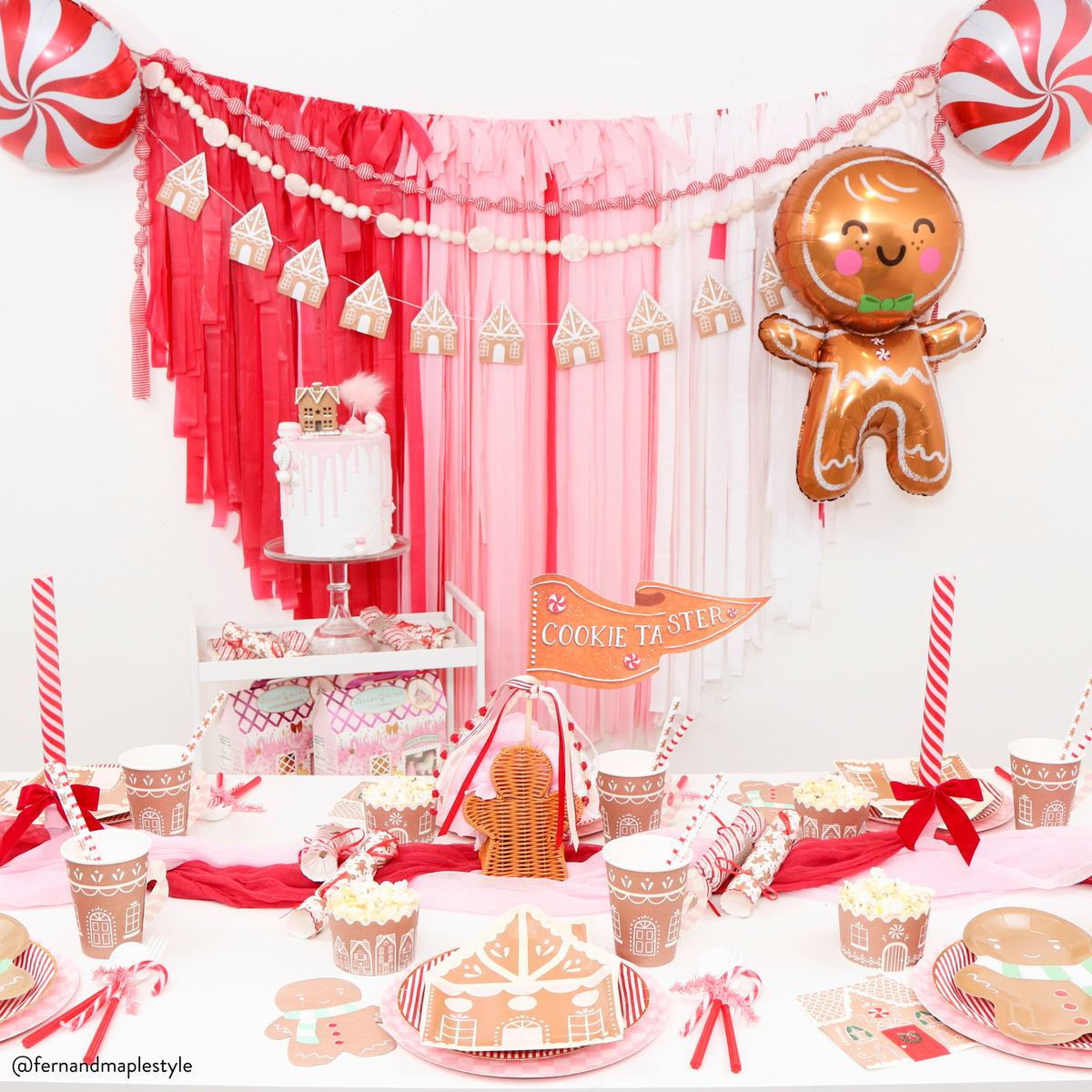 Pink Gingerbread House Lunch Plates 8ct | The Party Darling
