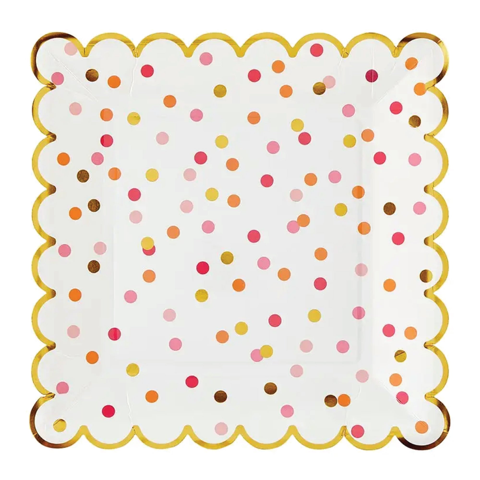 Pink & Orange Confetti Lunch Plates 8ct | The Party Darling