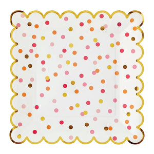 Pink & Orange Confetti Lunch Plates 8ct | The Party Darling