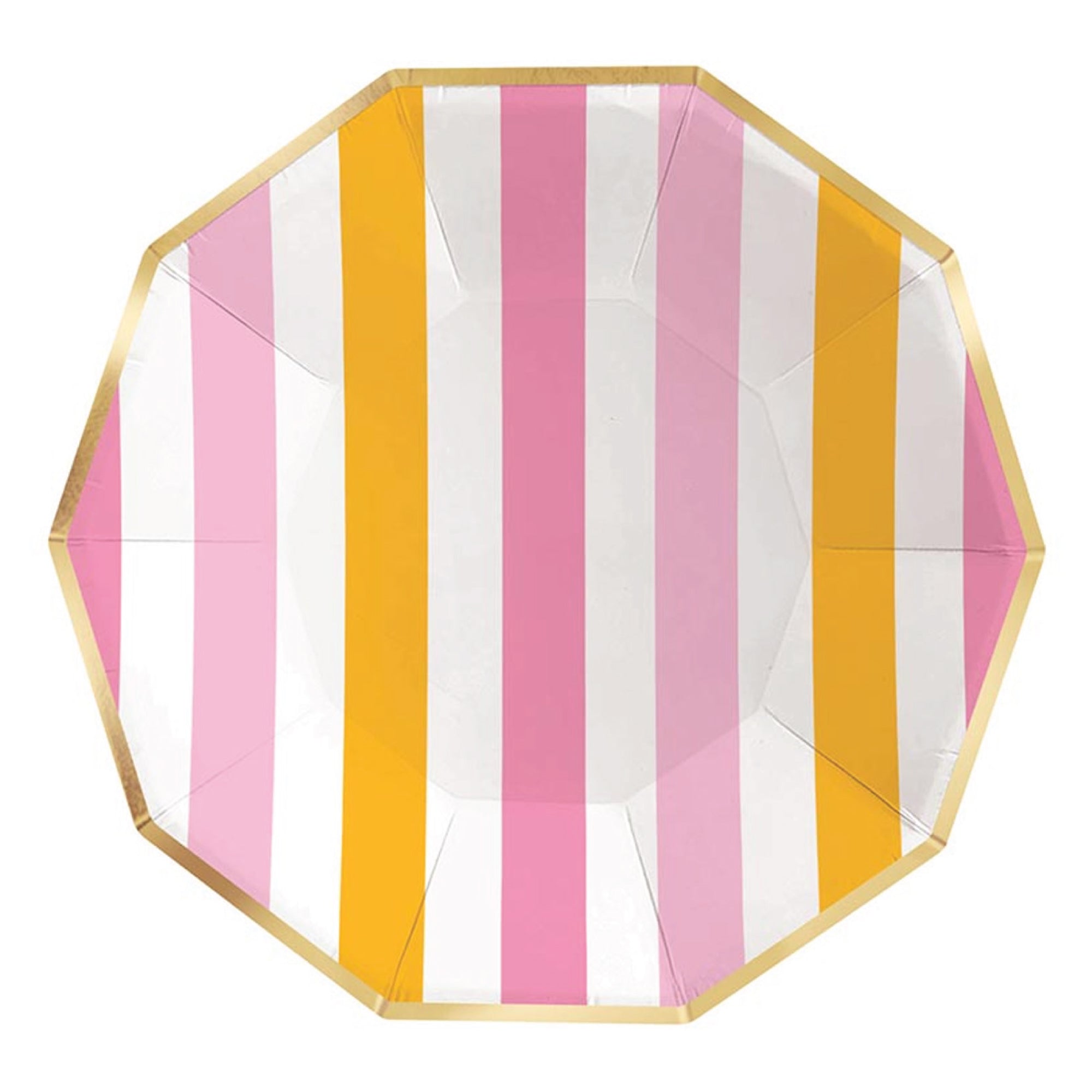 Pink & Orange Cabana Stripes Lunch Plates 8ct | The Party Darling
