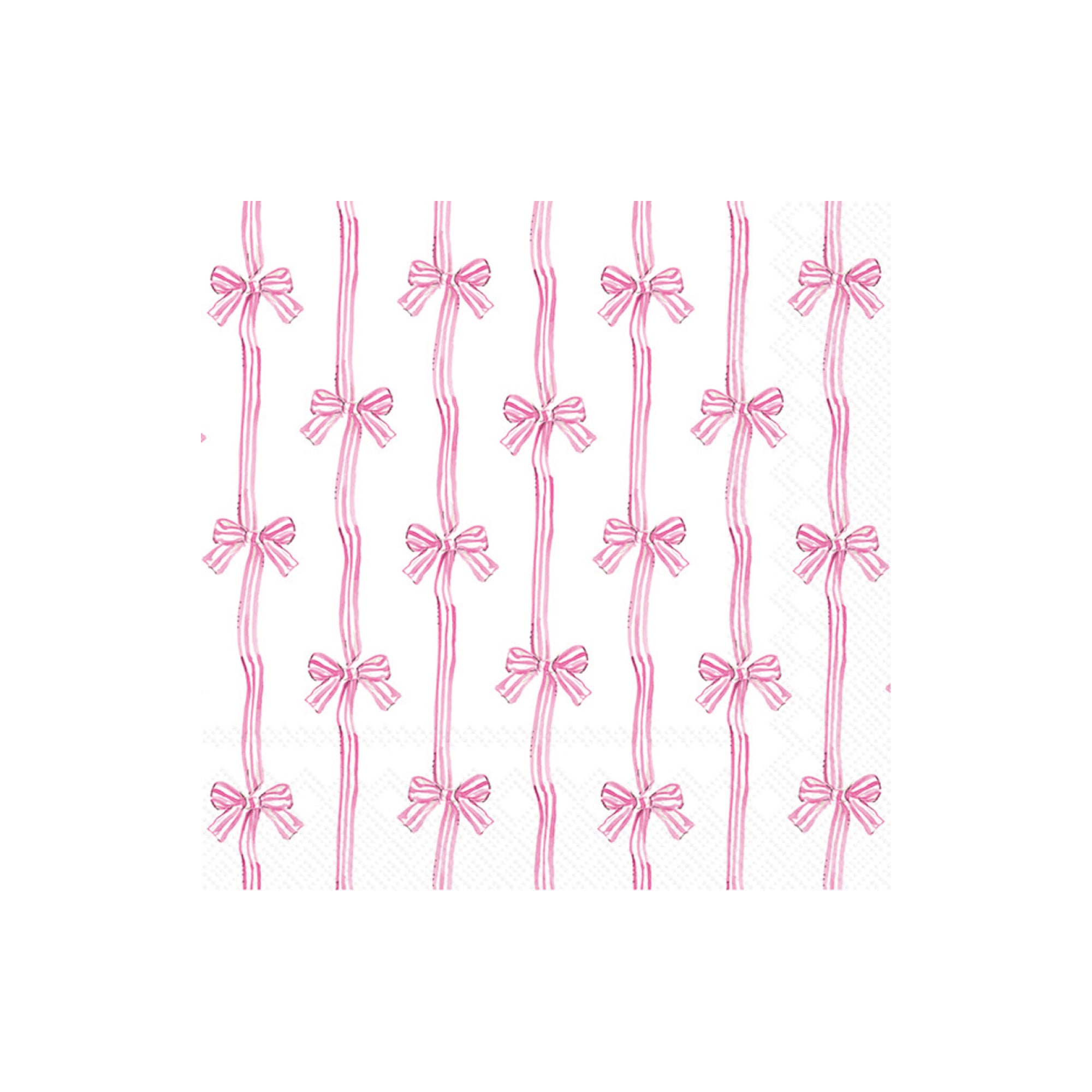 Pink Bow Stripes Lunch Napkins 20ct | The Party Darling