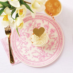 Pink Toile Paper Tableware