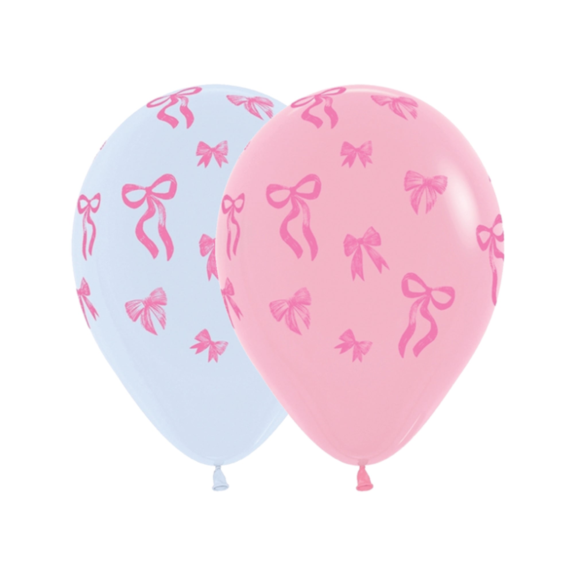 Pink bow latex balloons 11in